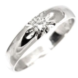 Zlatý prsten s diamantem v bílém zlatě 982 Velikost prstenu: 49