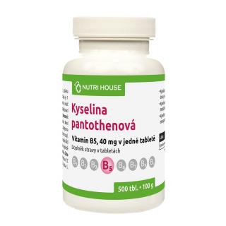 NutriHouse KYSELINA PANTOTHENOVÁ (vit. B5) 500 tbl. (Vitamin B5)