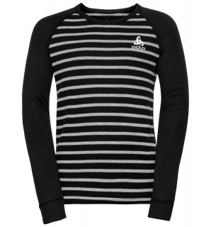 Funkční spodní tričko s dlouhým rukávem ACTIVE WARM ECO KIDS  black - grey melange - stripes Velikost: 104
