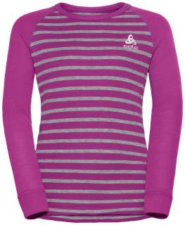 Funkční spodní tričko s dlouhým rukávem ACTIVE WARM ECO KIDS  hyacinth violet - grey melange - stripes Velikost: 128