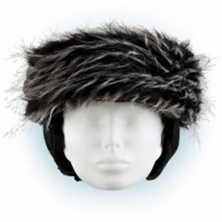 Čelenka na helmu CRAZY EARS černo-bílá (Nalepovací ozdoba na přilbu)