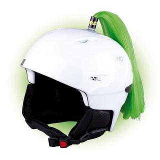 Cop na helmu CRAZY zelený (Nalepovací ozdoba na přilbu)