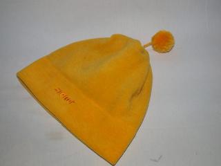 Fleesová čepice s bambulkou žlutá (Flísová čepice s dutým vláknem)