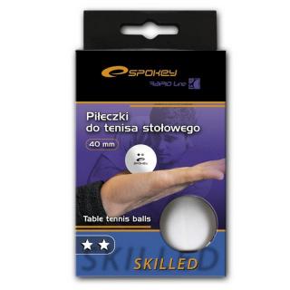 Pingpongové míčky SPOKEY SKILLED bílé (Míčky na stolní tenis 6 ks)