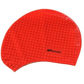 Plavecká čepice SPOKEY BELBIN červená (Koupací čepice pro dlouhé vlasy)