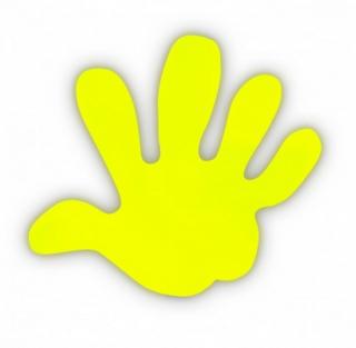 Reflexní samolepka - ruka žlutá (Bezpečnostní samolepka)