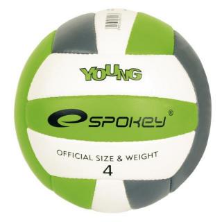 Volejbalový míč SPOKEY YOUNG šedo zelený č. 4 (Balón na volejbal)