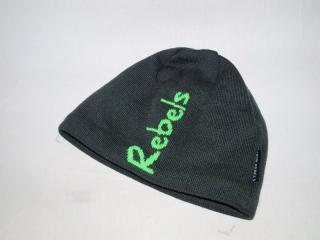 Zimní čepice šedá / zelený nápis (Pletená čepice s zeleným nápisem)