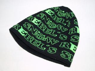 Zimní čepice vzor černá / zelená (Pletená čepice se vzorem)