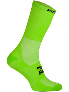 Antibakteriální celobarevné ponožky s mírnou kompresí Rogelli Q-SKIN, zelené Velikost: L