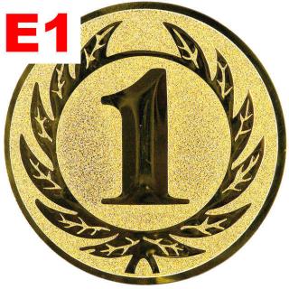 Emblém E1 - JEDNIČKA - umístění na sportovní pohár nebo medaili Průměr emblému: Průměr 25mm