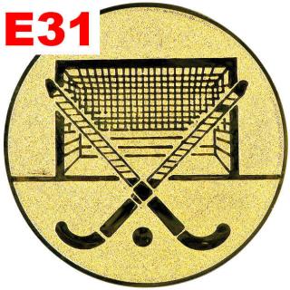Emblém E31 - POZEMNÍ HOKEJ - umístění na sportovní pohár nebo medaili Průměr emblému: Průměr 25mm