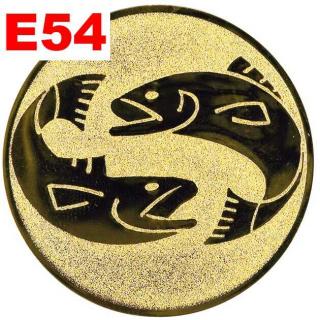 Emblém E54 - RYBY - umístění na sportovní pohár nebo medaili Průměr emblému: Průměr 25mm