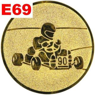 Emblém E69 - MOTOKÁRY - umístění na sportovní pohár nebo medaili Průměr emblému: Průměr 25mm