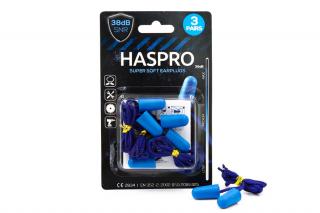 Haspro Super Soft  Corded špunty -  3 páry  Haspro Super Soft Corded 3 páry