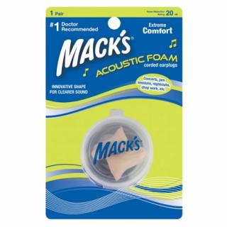 Mack's Acoustic špunty do uší - 1 pár  Mack's Acoustic Foam 1 pár