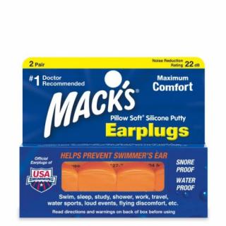 Mack's Pillow Soft silikonové špunty do uší oranžové - 2 páry  Mack's Pillow Soft 2 oranžová