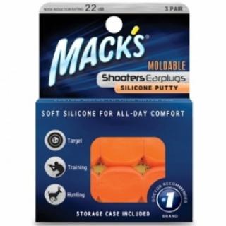 Mack's - silikonové střelecké špunty do uší  Mack's  střel. oranžové