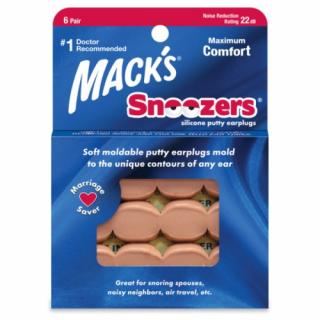 Macks Snoozers špunty do uší proti chrápání - 6 párů  Macks Snoozers - 6 párů