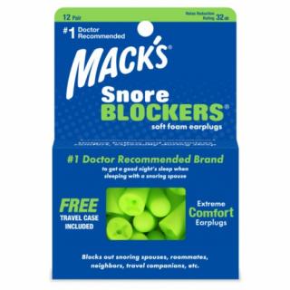 Macks Snore Blockers špunty do uší proti chrápání - 12 párů  Macks Snore Blockers - 12 párů