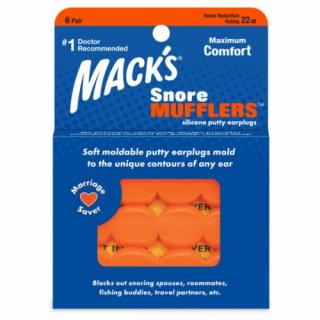 Macks Snore Mufflers špunty do uší proti chrápání - 6 párů  Macks Snore Mufflers - 6 párů