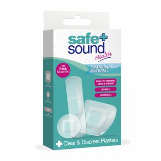 Náplasti diskrétní voděodolné  Safe+Sound clear-discreet plasters 12