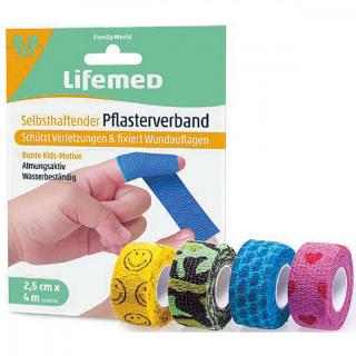 Samodržící náplast - obínadlo LifeMed  Samodržící náplast LifeMed s motivem Barva: Růžová