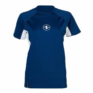 Aqualung dámské tričko RASHGUARD LOOSE FIT námořní modrá/bílá Velikost: Small