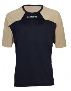 Aqualung pánské tričko RASHGUARD LOOSE FIT, béžová/černá Velikost: L
