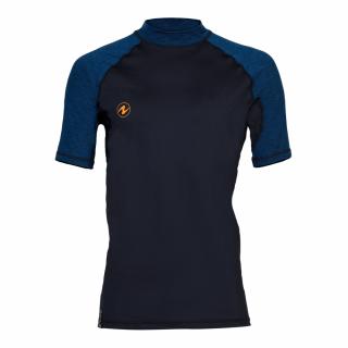 Aqualung pánské tričko RASHGUARD SLIM FIT, černá/námořní modrá Velikost: Small