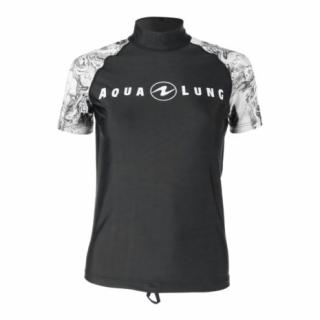 Aqualung tričko RASH GUARD AQUA WOMEN SHORT SLEEVES dámské - černá/bílá Velikost: L