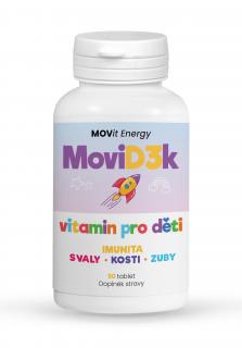 MoviD3k - vitamin D3 pro děti, 800 I.U., 90 tablet s příchutí pomeranče