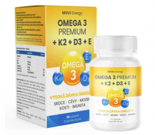 MOVit Omega 3 Premium + K2 + D3 + E 90 tobolek