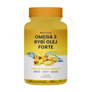MOVit Omega 3 Rybí Olej FORTE, 315 mg EPA, 245 mg DHA, 60 tobolek