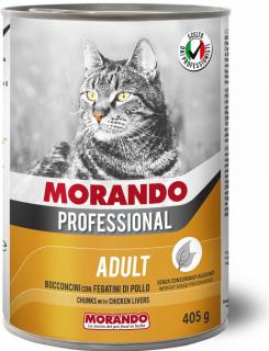 Morando Professional kočka, masové kousky s kuřecími játry 405 g