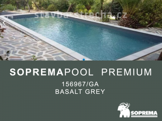 Bazénová PVC fólie, jednobarevná s lakovaným povrchem, SOPREMAPOOL PREMIUM Basalt Grey 1,65 x 25 m