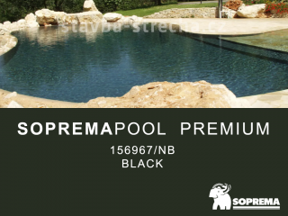 Bazénová PVC fólie, jednobarevná s lakovaným povrchem, SOPREMAPOOL PREMIUM Black 1,65 x 25 m