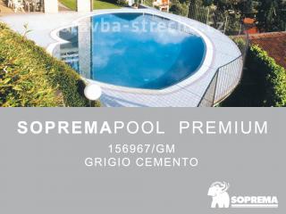 Bazénová PVC fólie, jednobarevná s lakovaným povrchem, SOPREMAPOOL PREMIUM Grigio Cemento 1,65 x 25 m