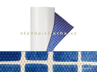 Bazénová PVC fólie, potištěná s lakovaným povrchem, protiskluzová, SOPREMAPOOL DESIGN GRIP Mosaic Blue 1,65 x 10 m