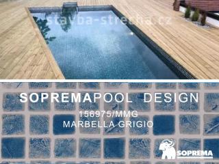 Bazénová PVC fólie, potištěná s lakovaným povrchem, SOPREMAPOOL DESIGN Marbella Grigio 1,65 x 25 m