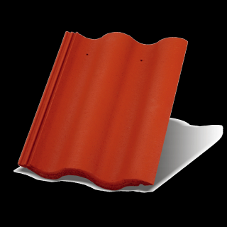 Střešní taška SYNUS, barva červená Poloviční betonová taška