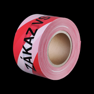 Bariérová páska 100 mm, délka 100 m červeno - bílá