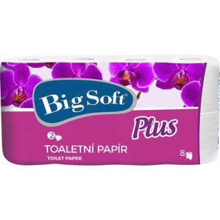 Big Soft Plus 2vrstvý toaletní papír, role 160 útržků, 8 rolí