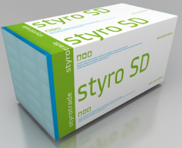 Polystyren SD 200  tl.10 cm (125 x 60 cm) 5ks/bal. (soklový polystyren s rovnou hranou)