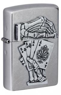 Benzínový zapalovač Zippo Dead Man’s Hand Emblem Design