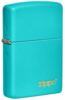 Benzínový zapalovač ZIPPO Flat Turquoise Zippo Logo