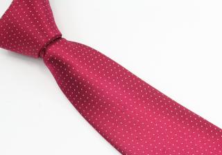 Červená pánská kravata s bílými puntíky