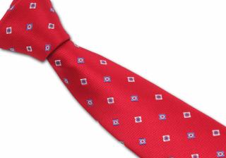 Červená pánská kravata se čtverečky
