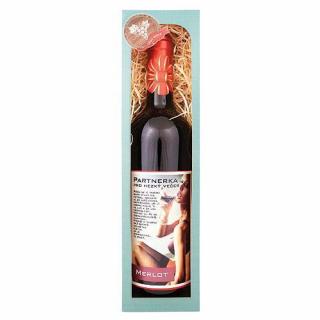 Dárkové červené víno 0,75 l Merlot - Partnerka pro večer