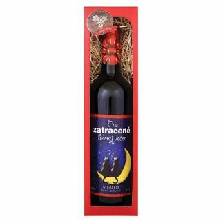 Dárkové červené víno 0,75 l Merlot - Pro zatraceně hezký večer